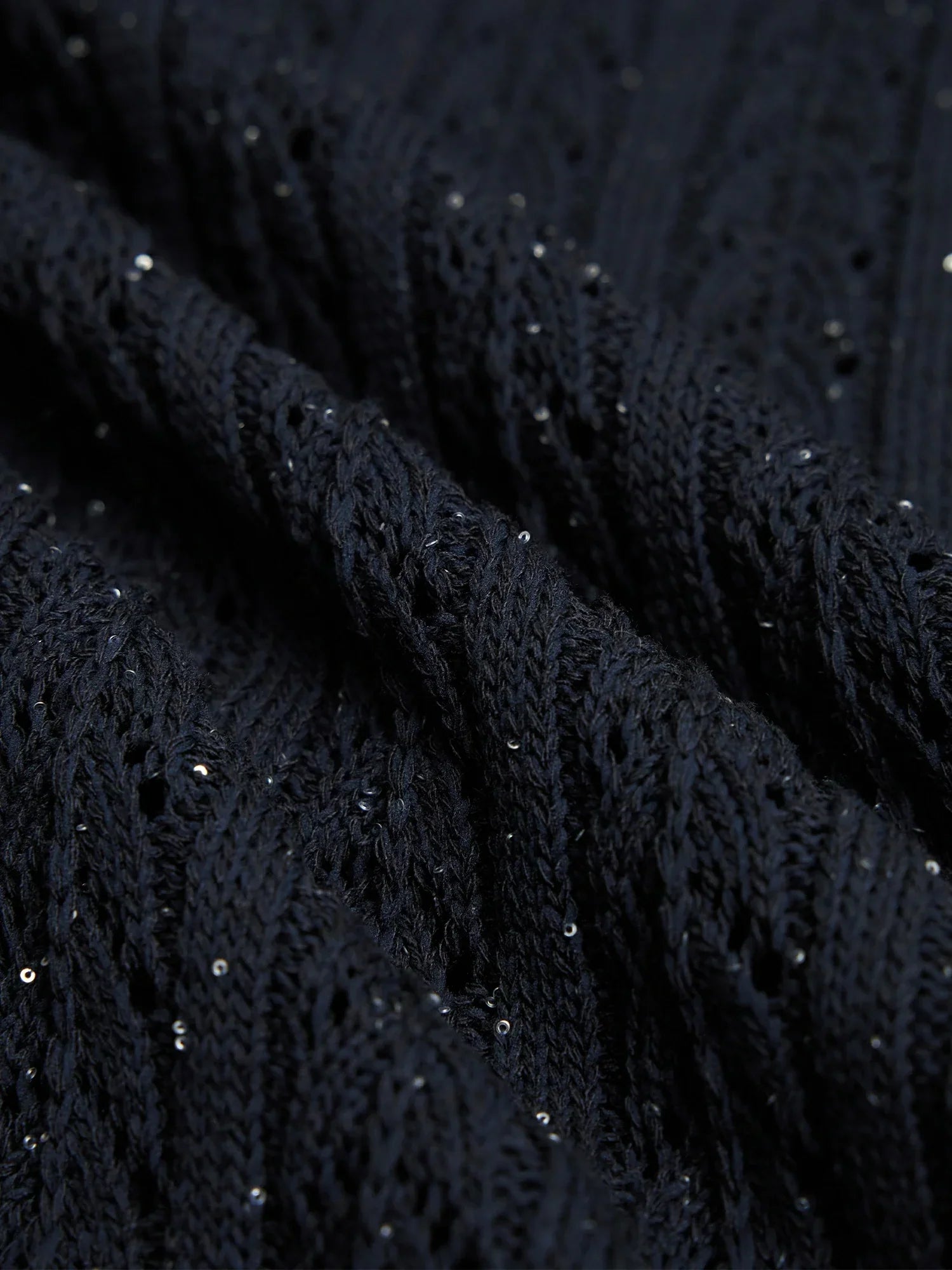 Amoretu Lyocell & Keten Ajur Payet Örme Hırka