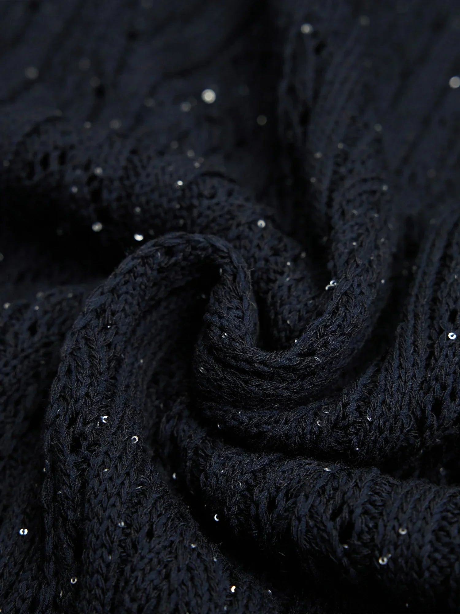 Amoretu Lyocell & Keten Ajur Payet Örme Hırka