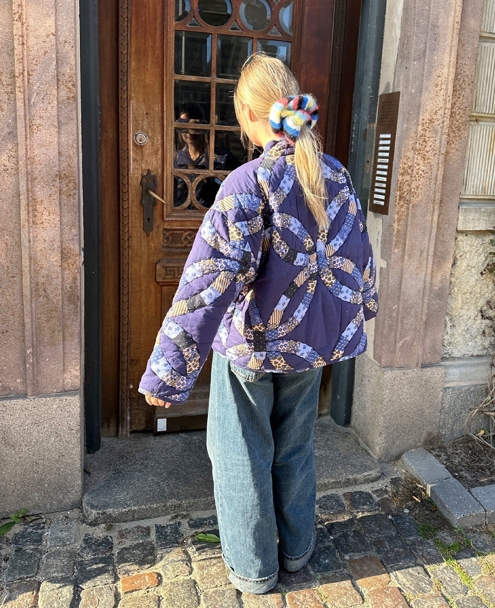 Vintage Baskılı Kapitone Ceket