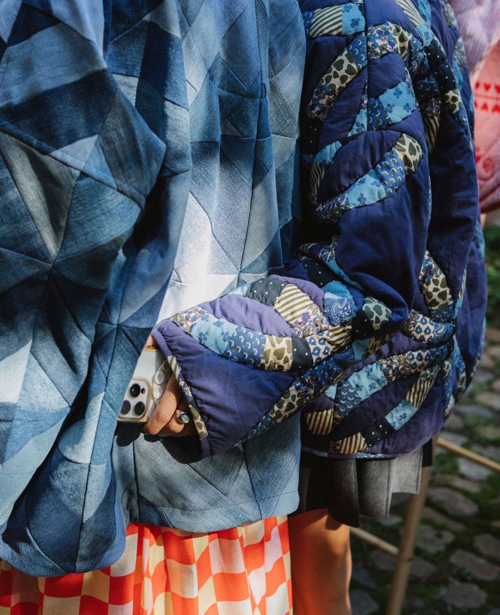 Vintage Baskılı Kapitone Ceket