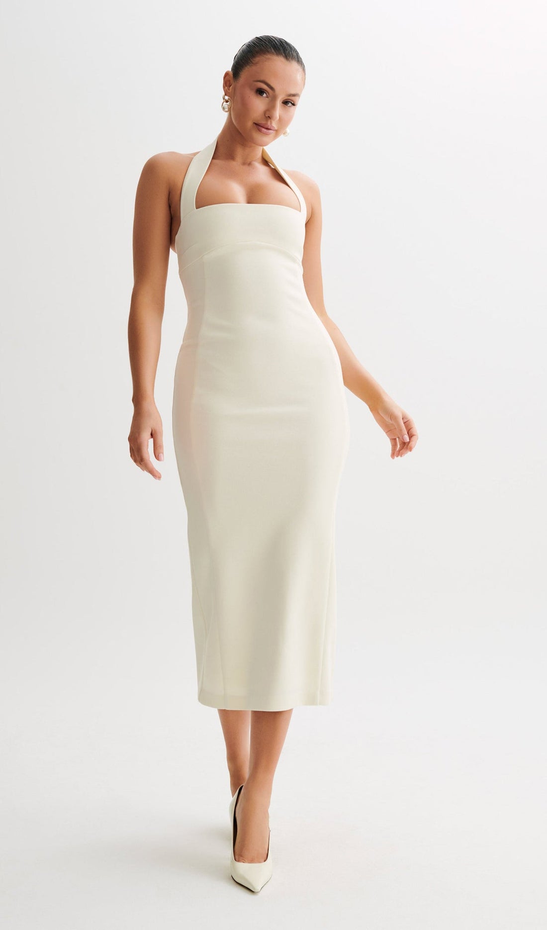 Teressa Elbise Halter Midi Elbise