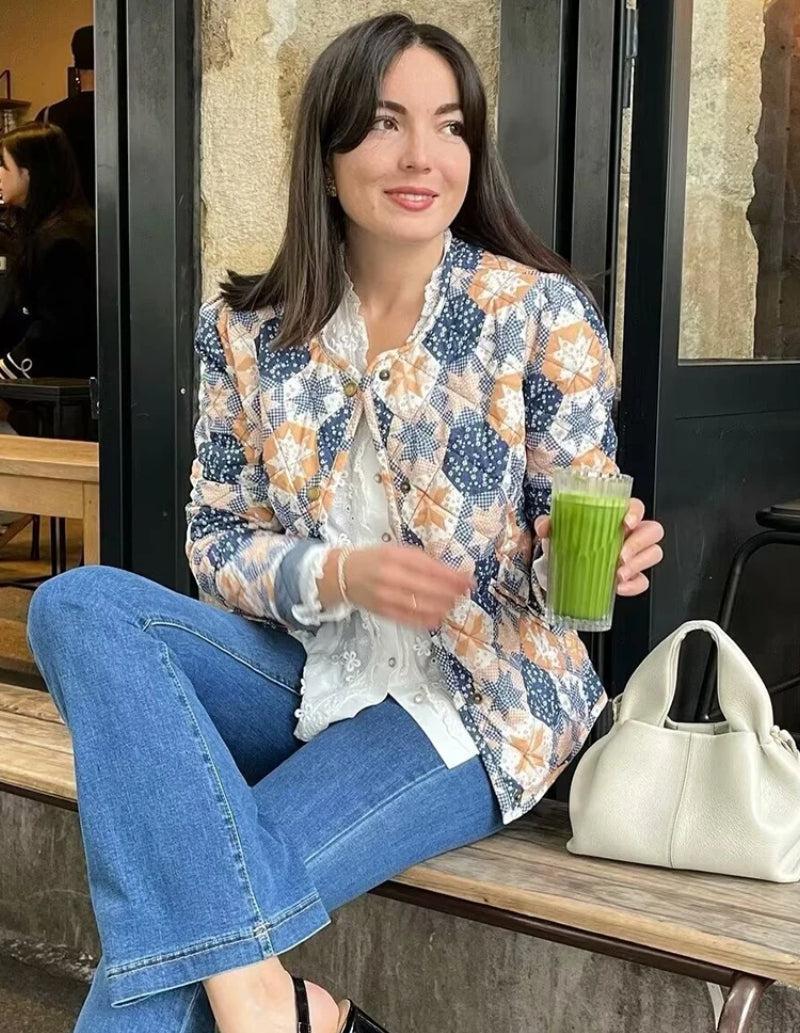 Mavi Çift Taraflı Kapitone Ceket