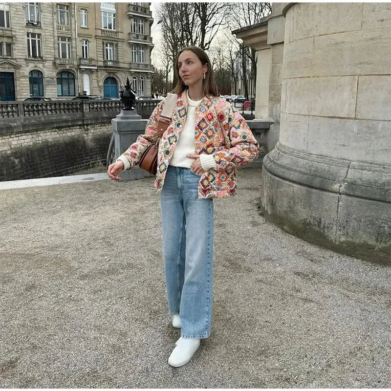 Renkli Kapitone Ceket