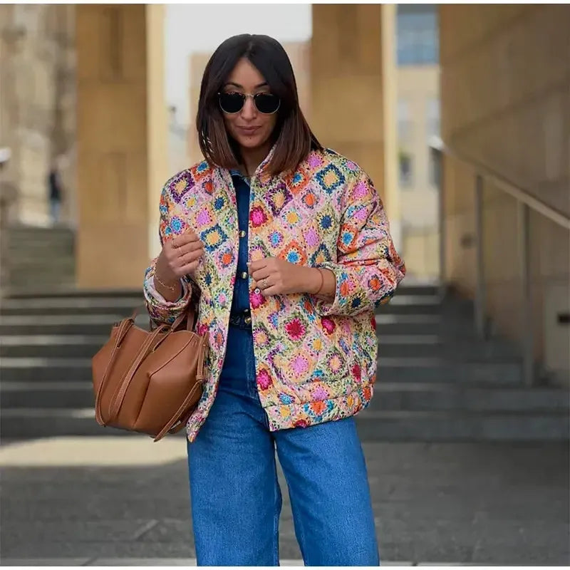 Renkli Kapitone Ceket