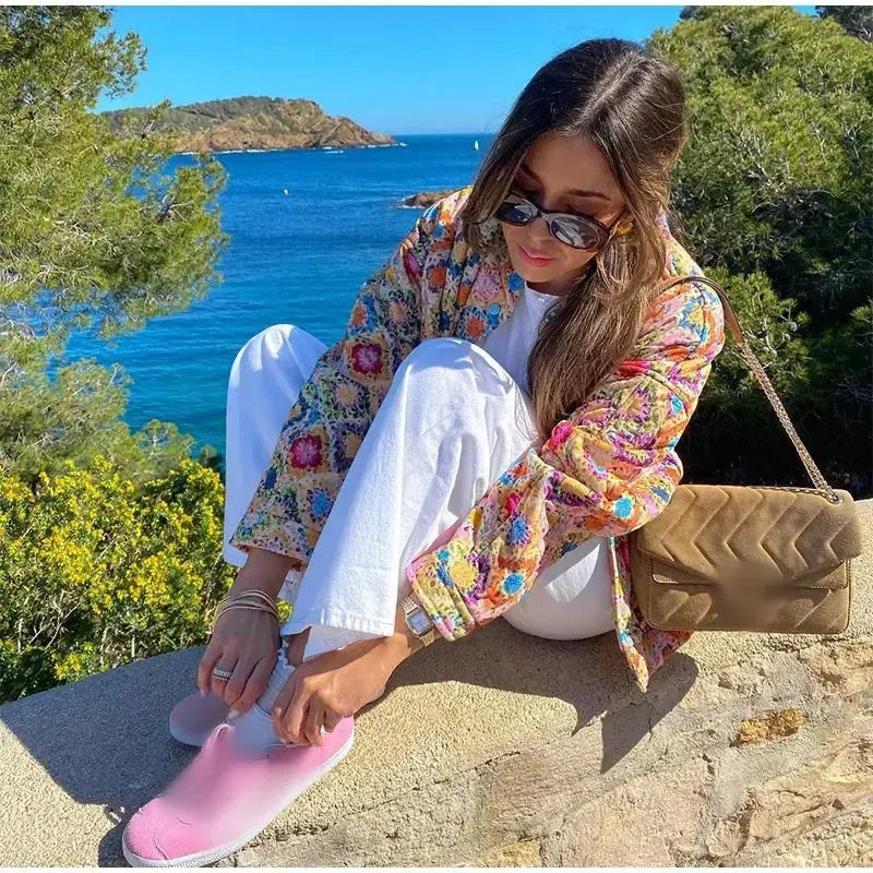 Renkli Kapitone Ceket