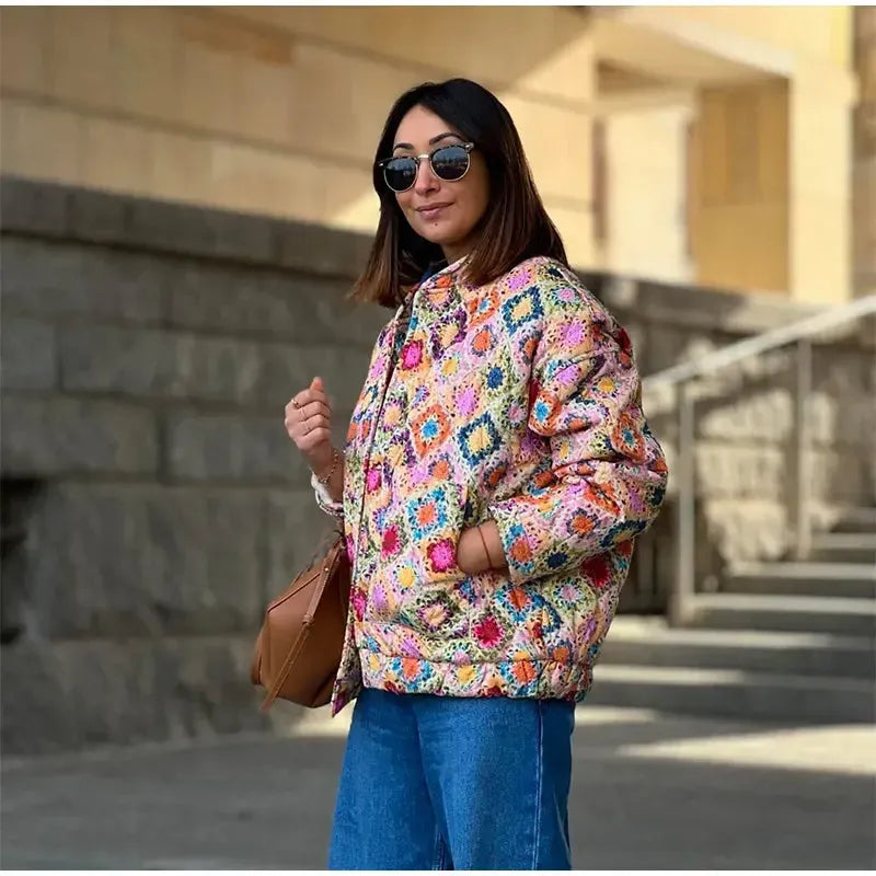 Renkli Kapitone Ceket