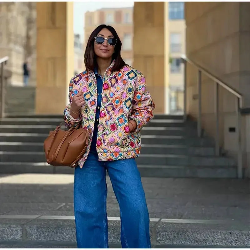 Renkli Kapitone Ceket