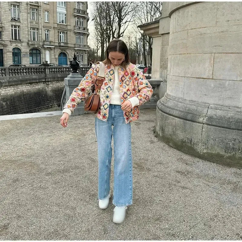 Renkli Kapitone Ceket