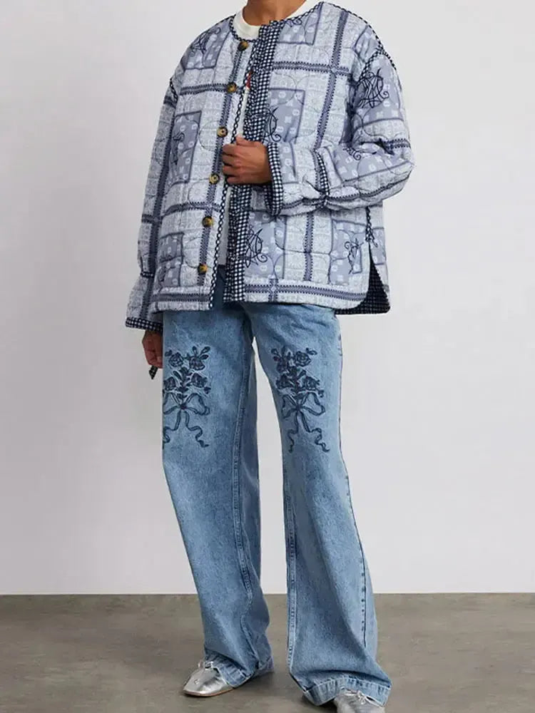 Çift Taraflı Vichy Kapitone ceket