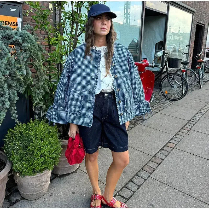 Çift Taraflı Vichy Kapitone ceket