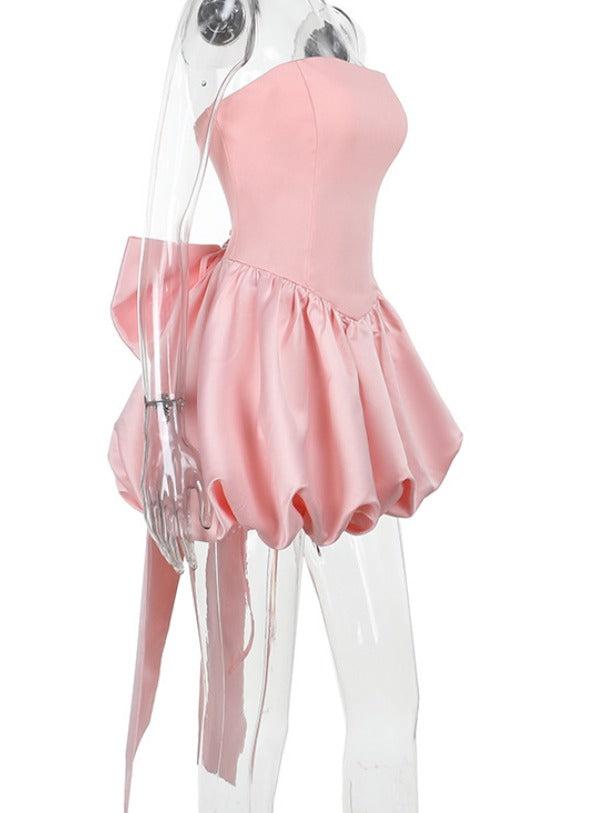 Lotus Mini Elbise - Pembe