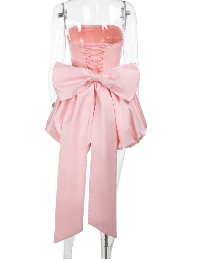 Lotus Mini Elbise - Pembe