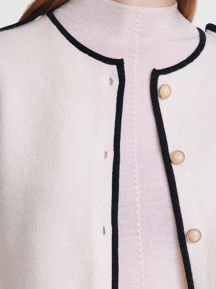 Kontrast Yumuşak Yün Hırka