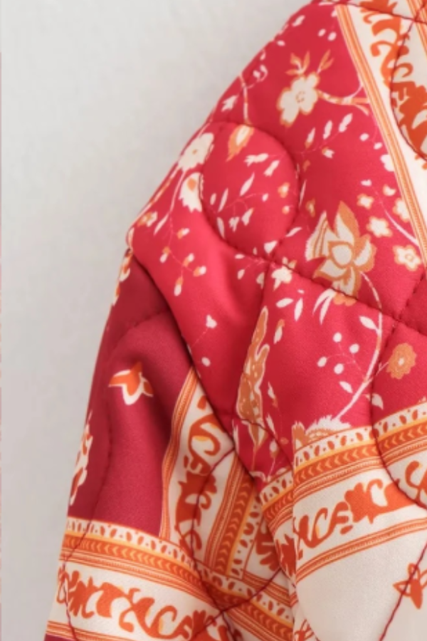 Colorblock Baskılı Pamuklu Ceket