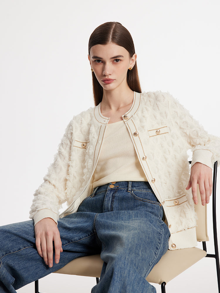 Saf Yün Örme Kadın Hırka