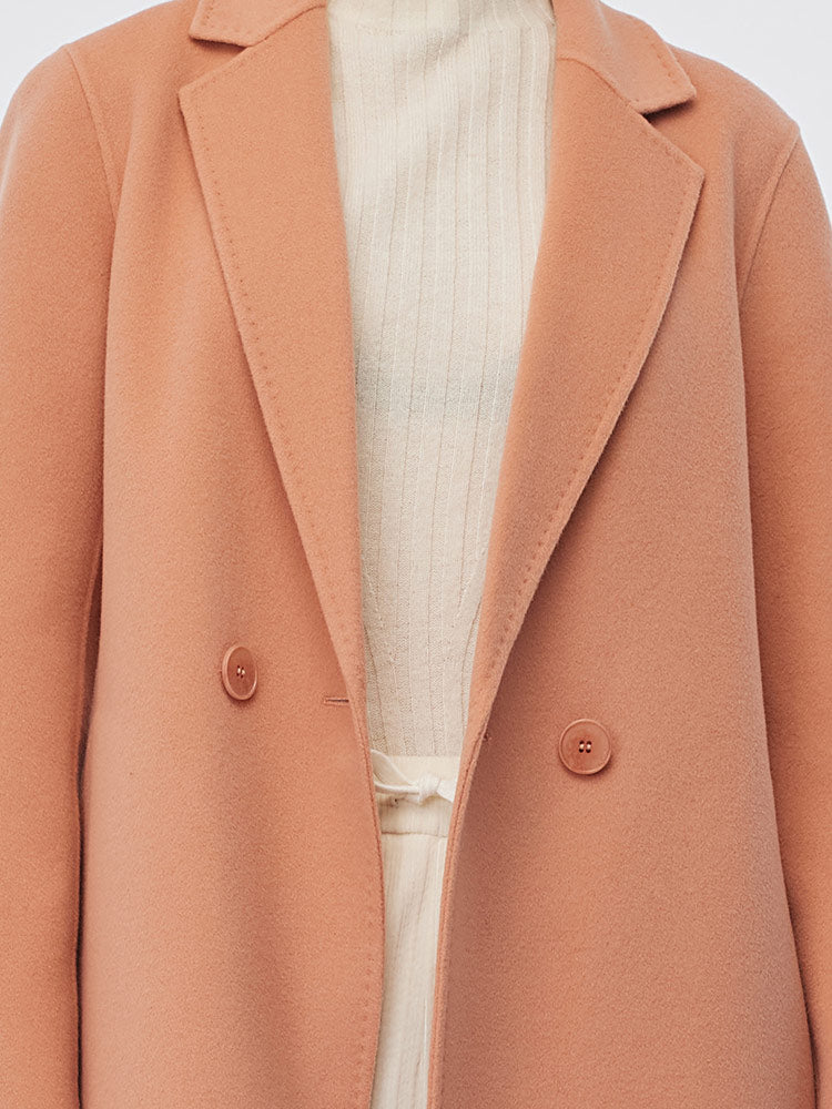 Çift Yüzlü Sırt Yırtmaçlı Kadın Kaban