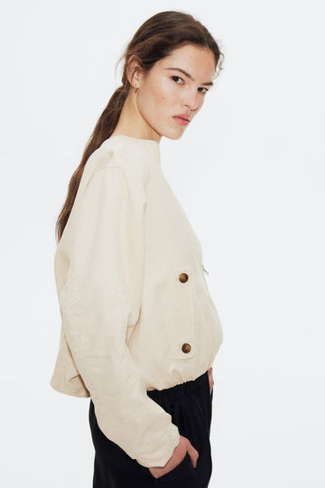 Keten Karışımlı Pilot Ceketi