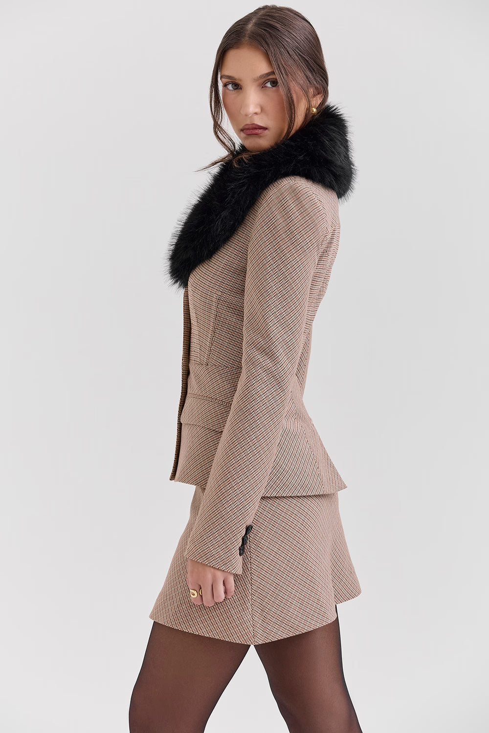 Buckingham Puppytooth Check Kum Saati Ceket