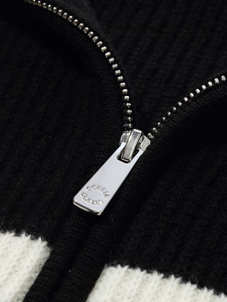 Yünlü Örme Çizgili Kadın Hırka