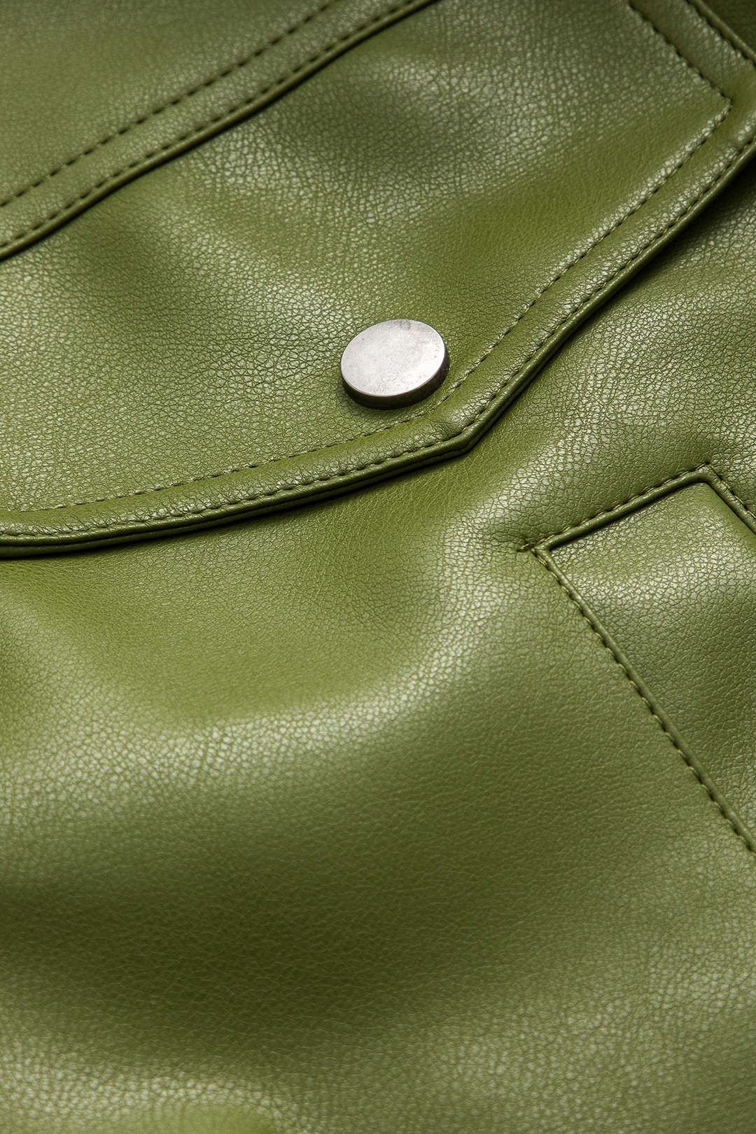 Faux Leather Pocket Ceket