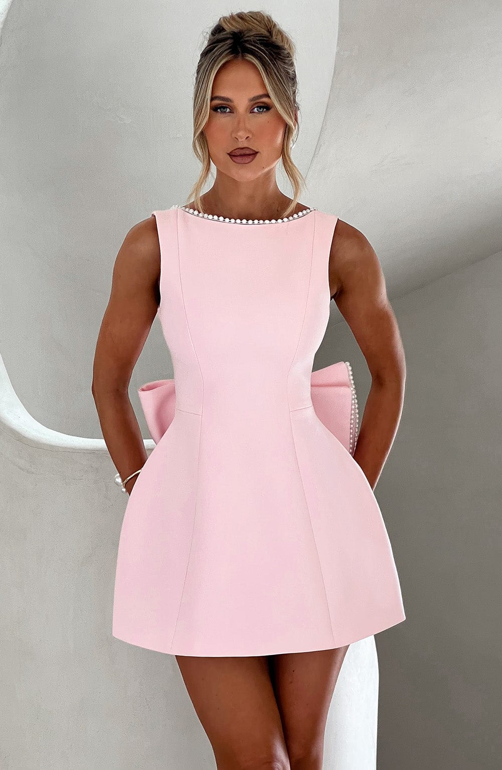 Carrie Mini Elbise - Pembe