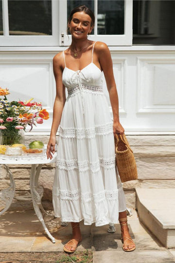 Cora Dantel Süslemeli A-line Maksi Elbise