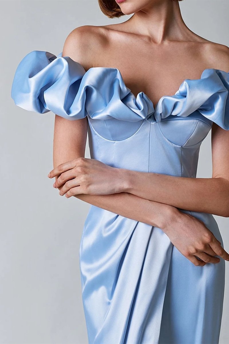 Crystal Omuzları Açık Maksi Elbise