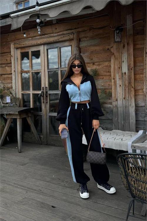 Viviana Kot Panel İnce Ceket Pantalon Takım