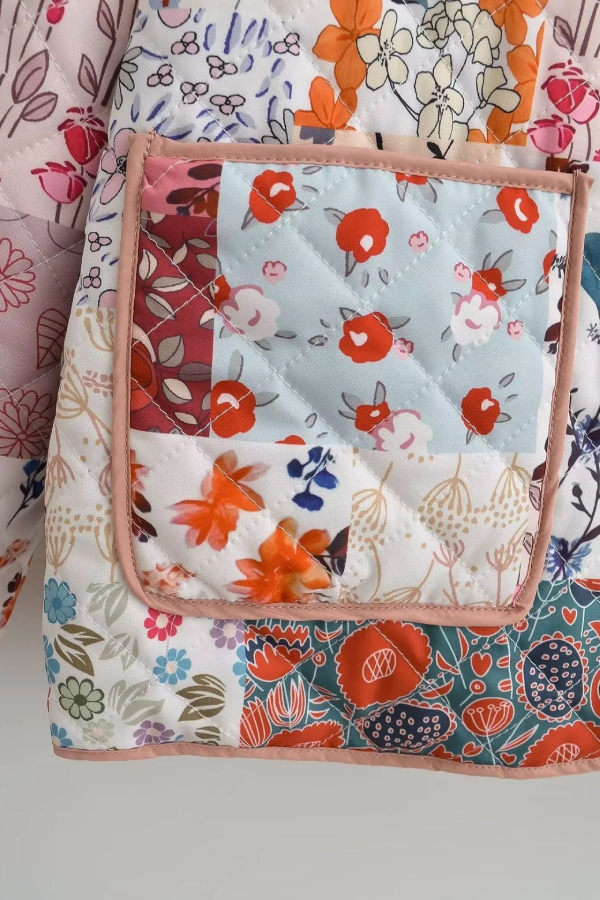 Colorblock Baskılı Pamuklu Ceket