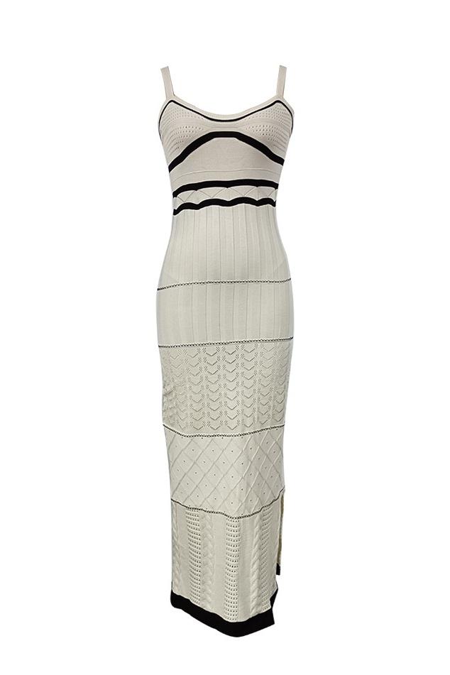 Esther Örgü Hollow Out Yırtmaçlı Maxi Elbise