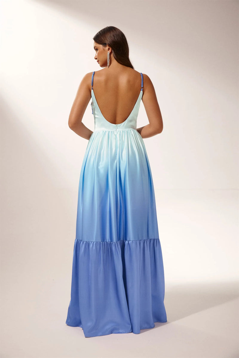 Ethel Cut-Out Degrade Maxi Slip Elbise