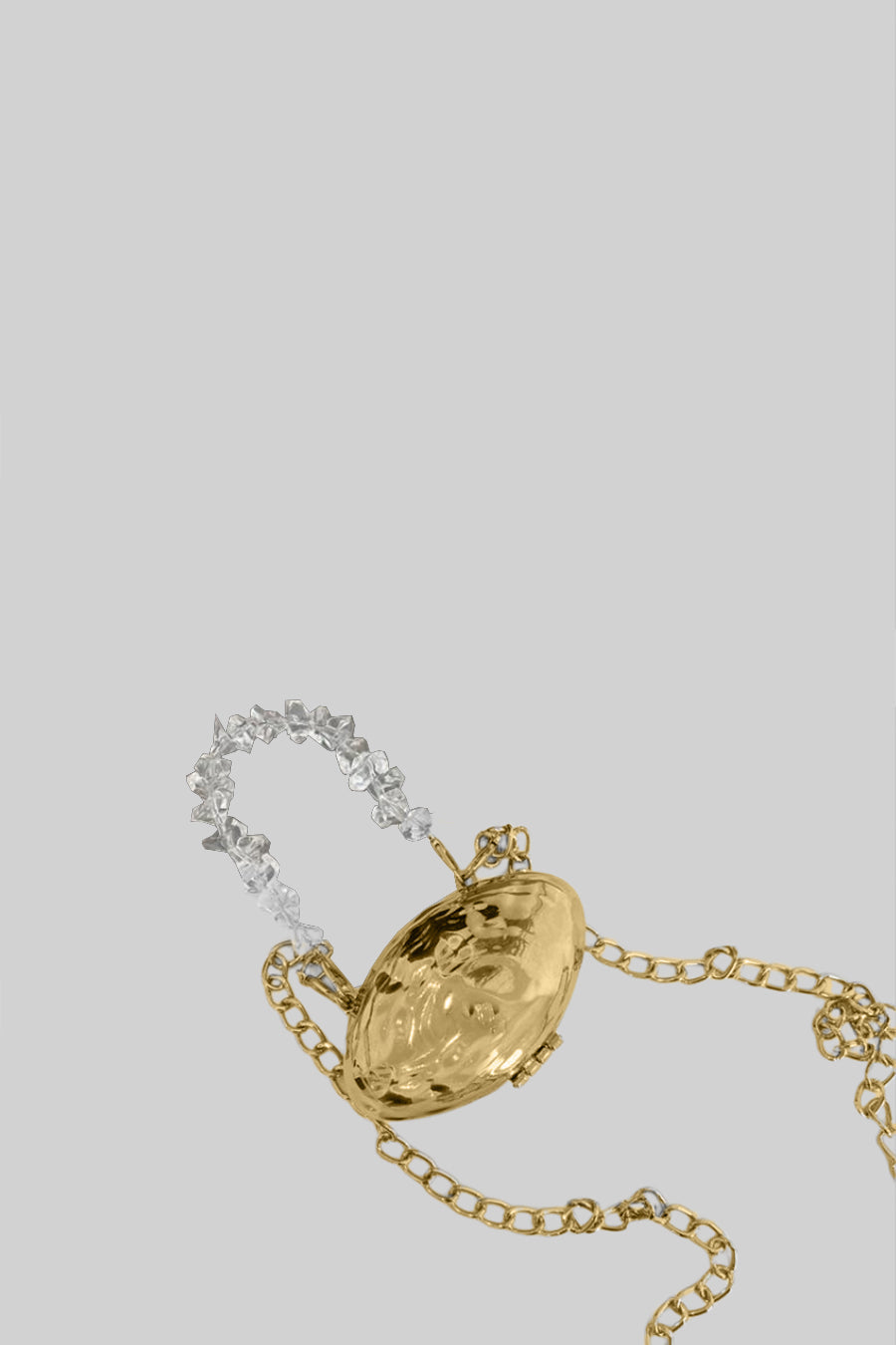 Mini Oval Kabuk Cüzdan - Altın