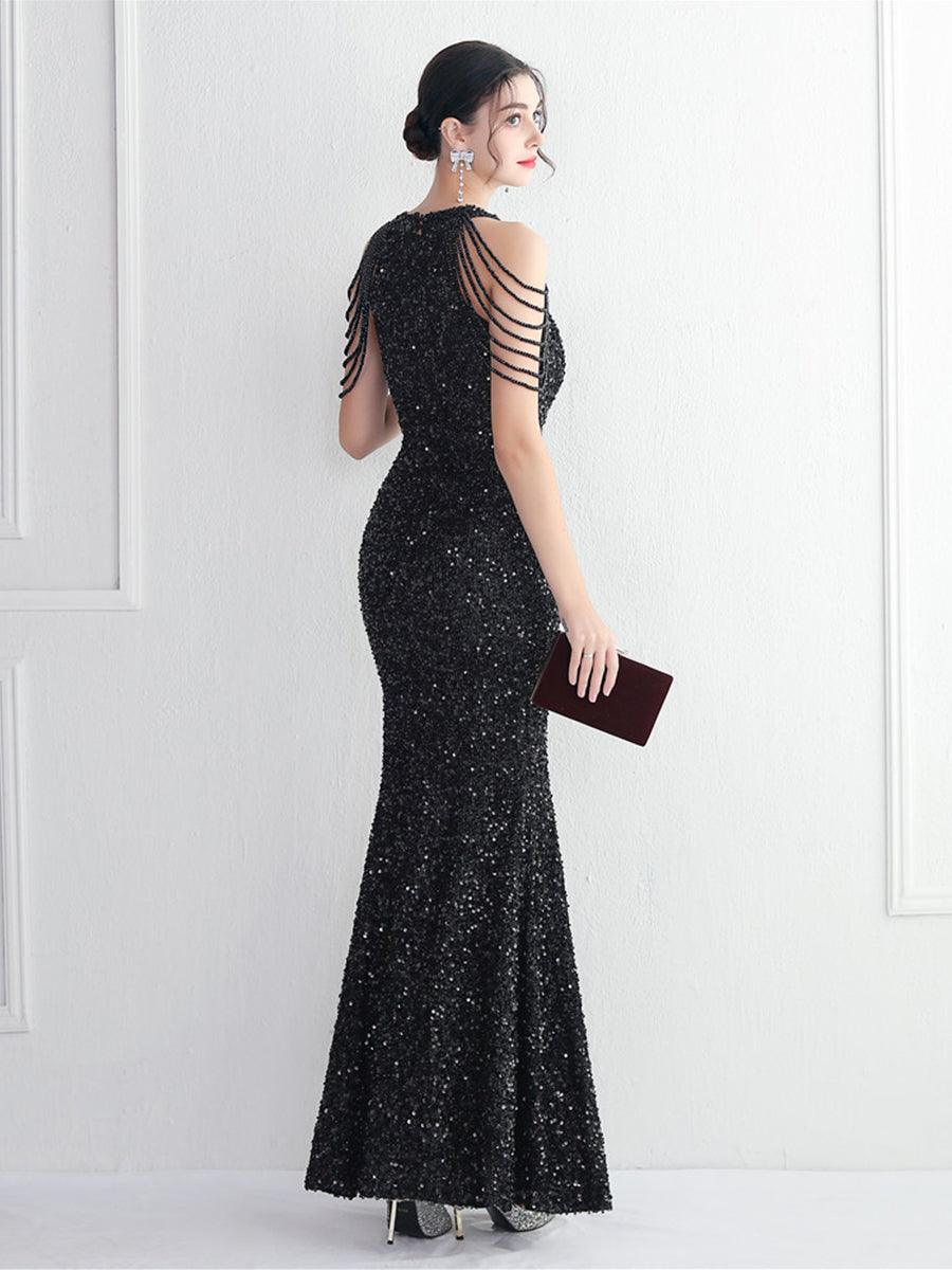 Selene Zincir Bölmeli Zarif Maxi Elbise