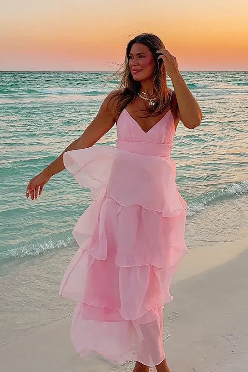 Shayla Maxi Elbise - Pembe