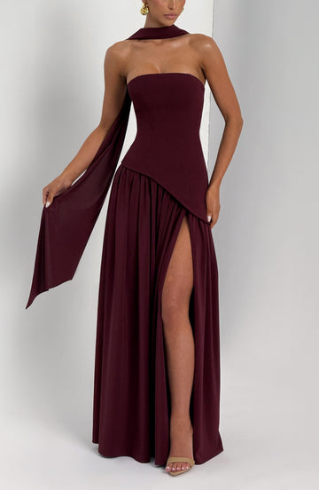 Maliyah Maxi Elbise - Bordo