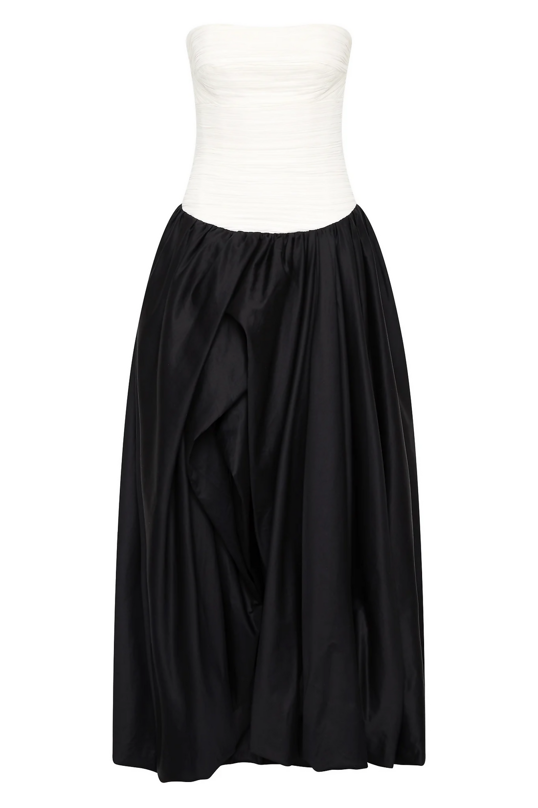 Aje Violette Balon Etekli Maksi Elbise -Siyah Beyaz