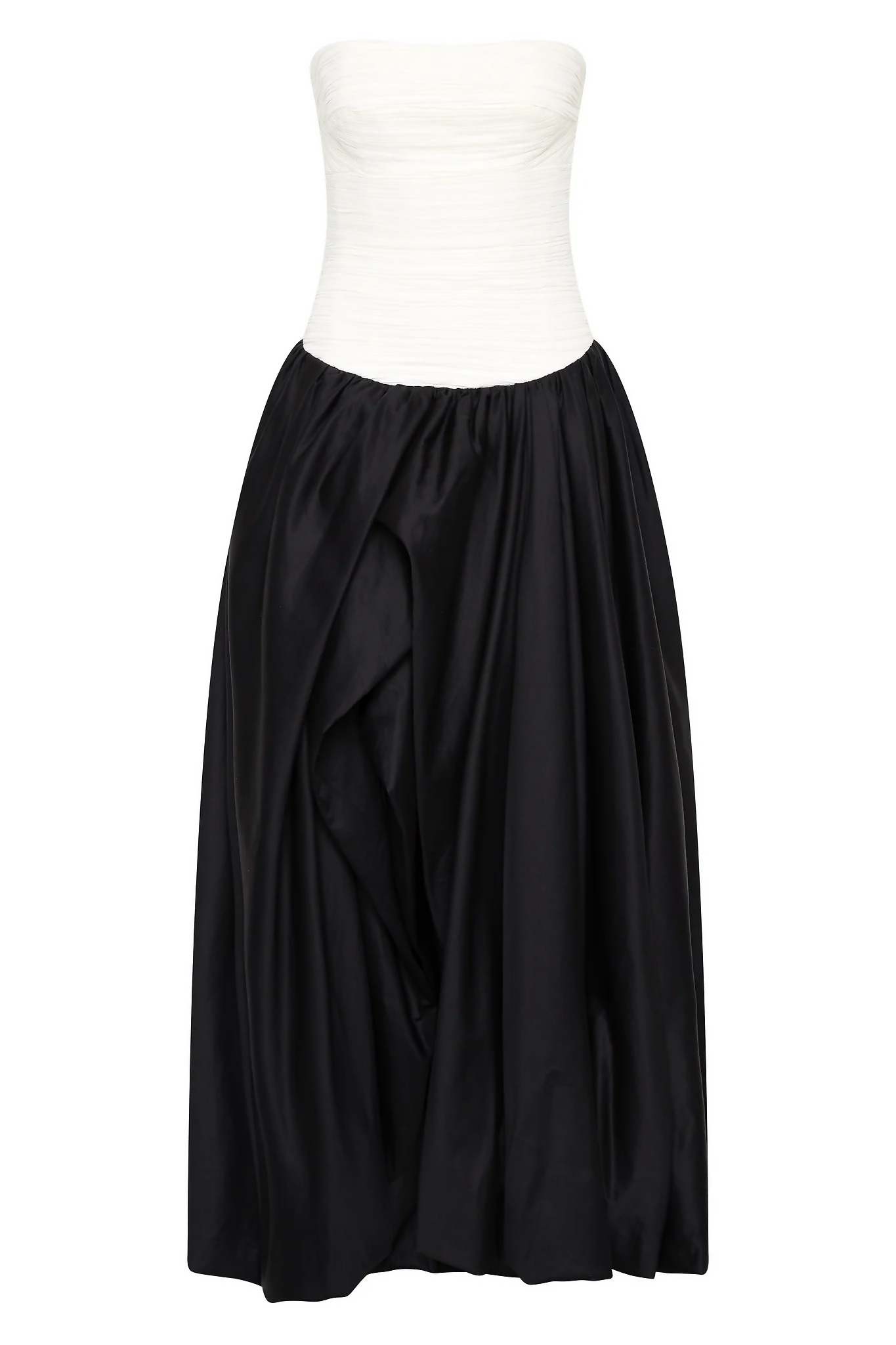 Aje Violette Balon Etekli Maksi Elbise -Siyah Beyaz