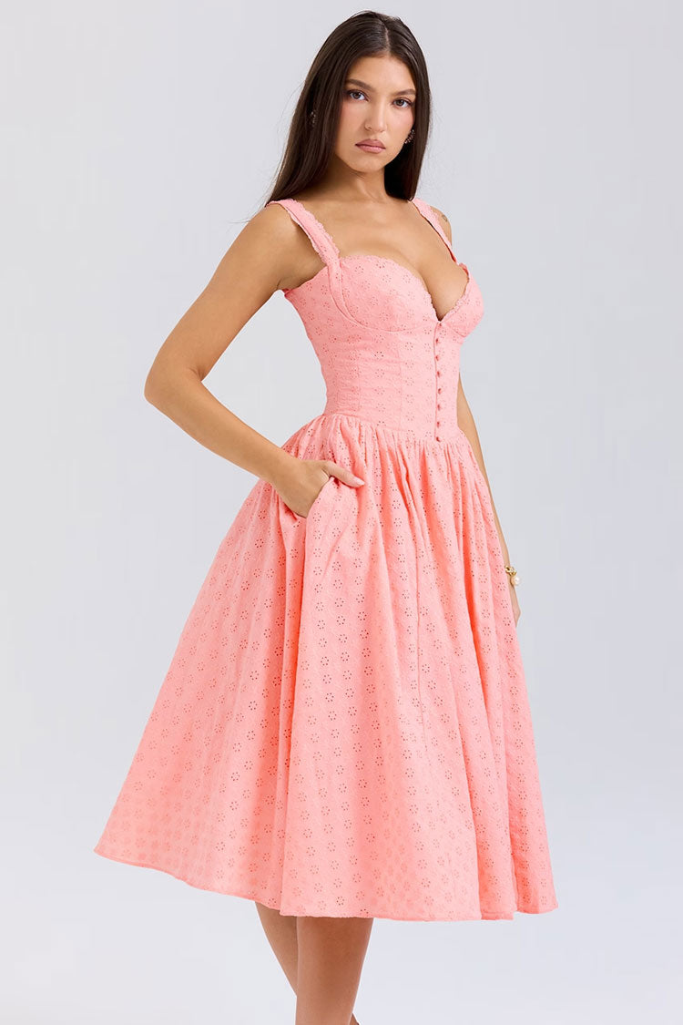 Broderie Anglaisel Midi Elbise