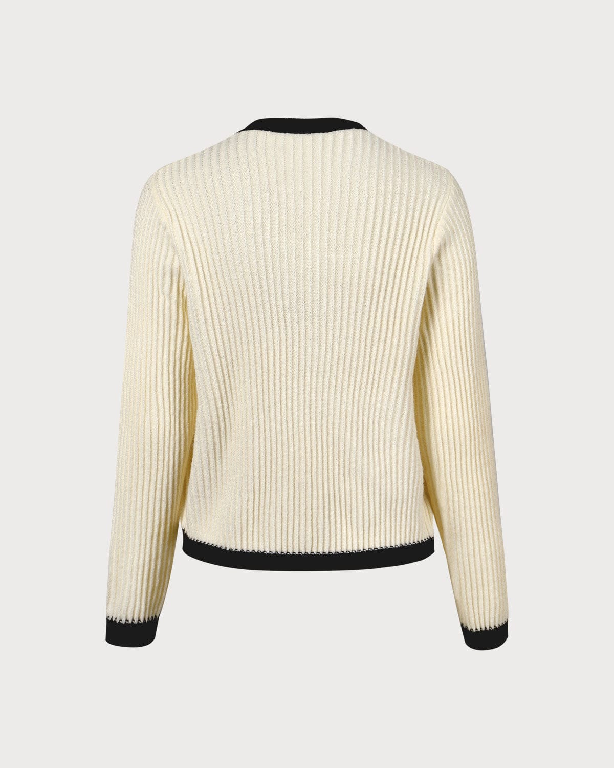 Ione Bej Renkli Yuvarlak Yaka Hırka