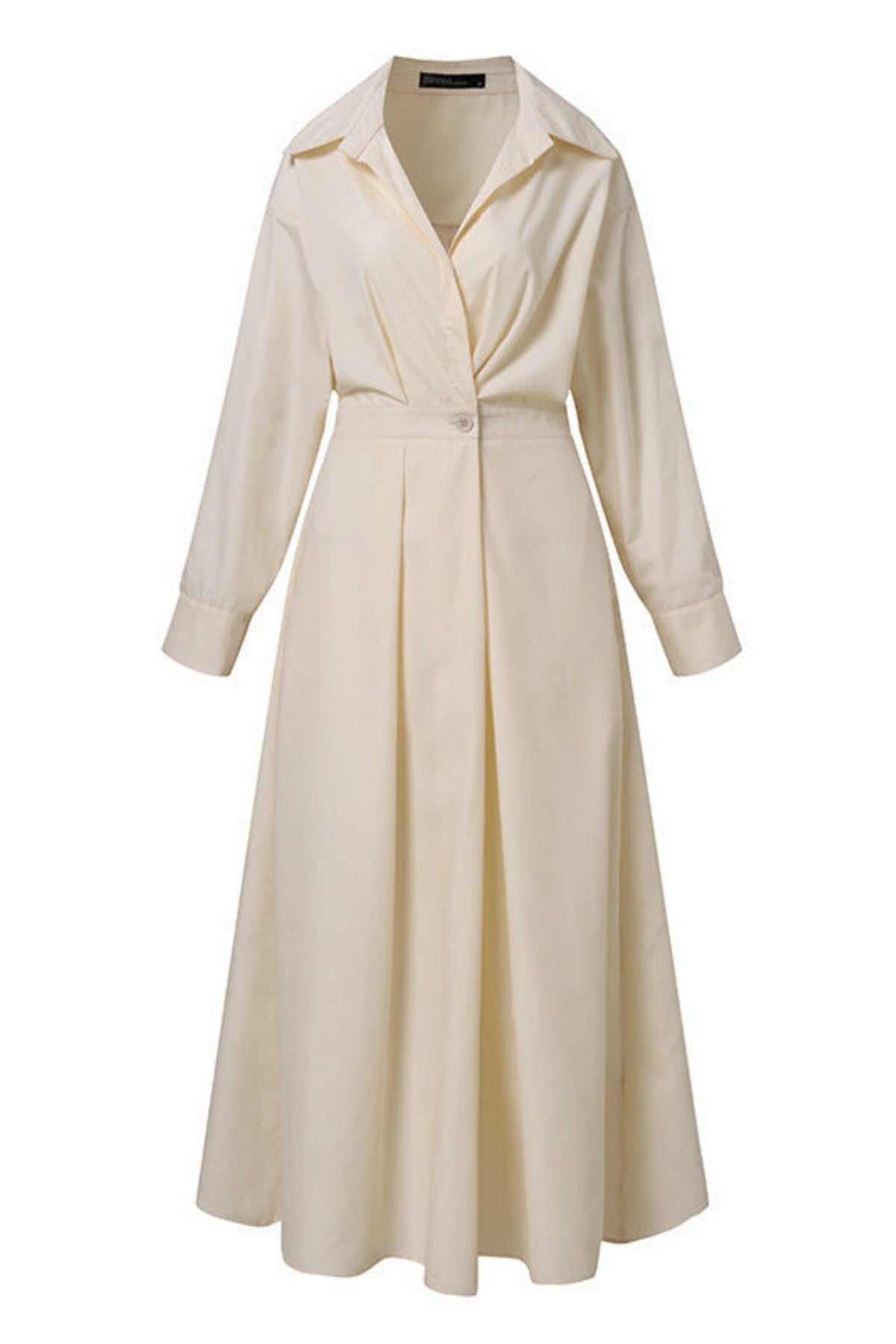 Peter Pan Yaka Cepli Pamuklu Maxi Elbise