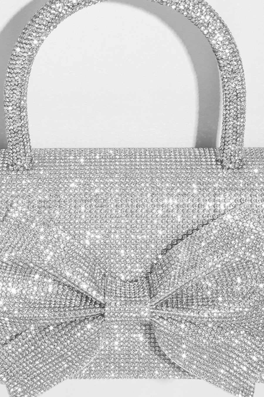 Parıltılı Süslemelerle Rhinestone Çanta - Gümüş